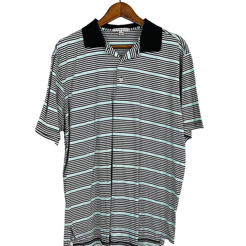 Peter Millar Stripe Polo Short Sleeve - L